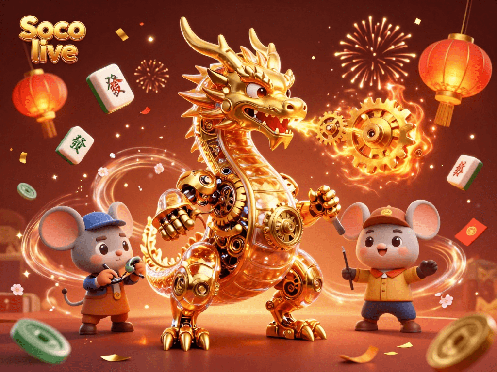 Experience the excitement of Soco live casino gaming with magical elements and a golden dragon.