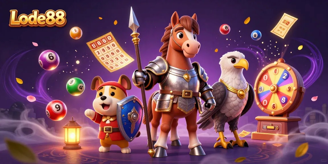 Lode88 reveals thrilling lottery moments with a knight, squire, and falcon in an immersive casino atmosphere.
