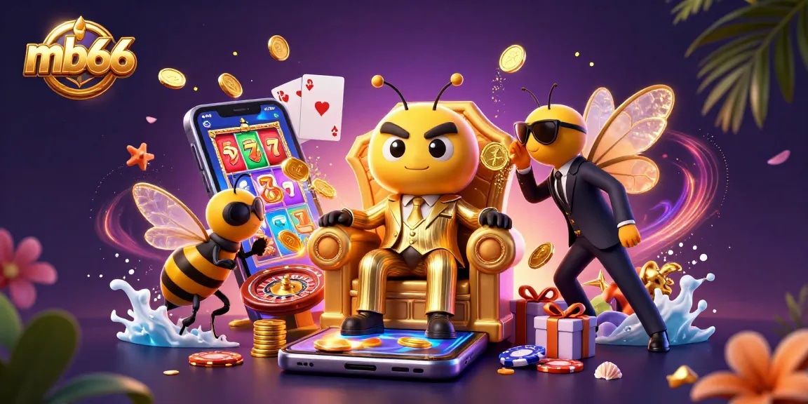 Engage with the mb66 slot experience showcased by a bumblebee mob boss in an ornate casino.