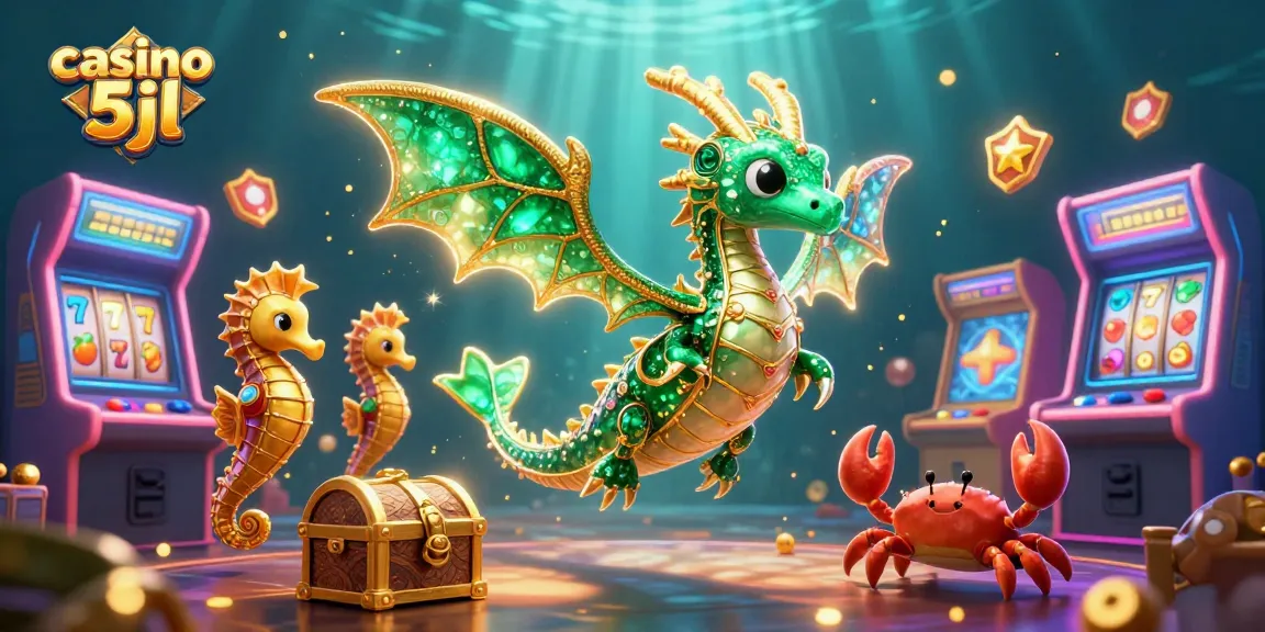 Experience the excitement of casino 5jl with vibrant dragons and gaming elements in a rich 3D underwater scene.