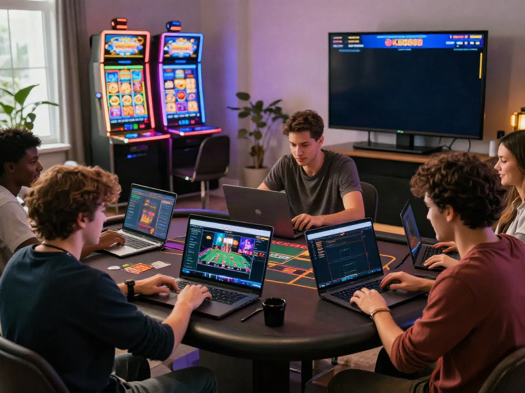 Engaging KU88 online gaming platform environment with diverse players enjoying various games.