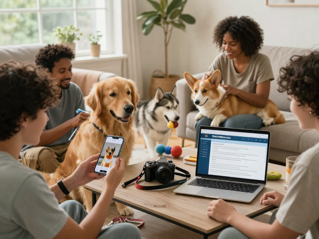 ROKOK88 login community gathering for pet lovers sharing tips and experiences in a cozy living room.