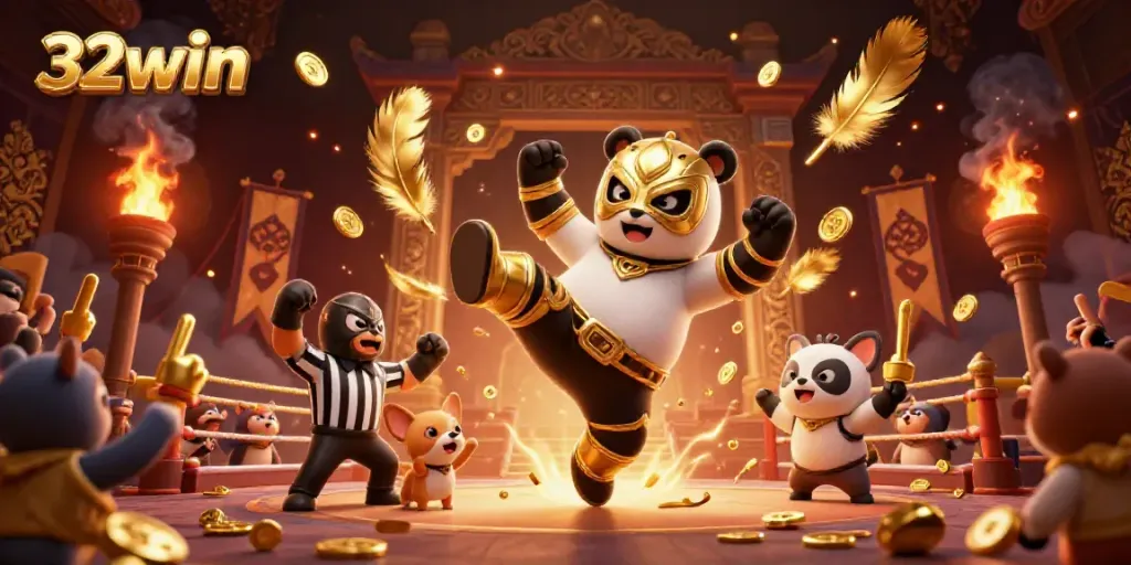 Catch the action as 32win ignites excitement in a vibrant casino arena with unique characters.