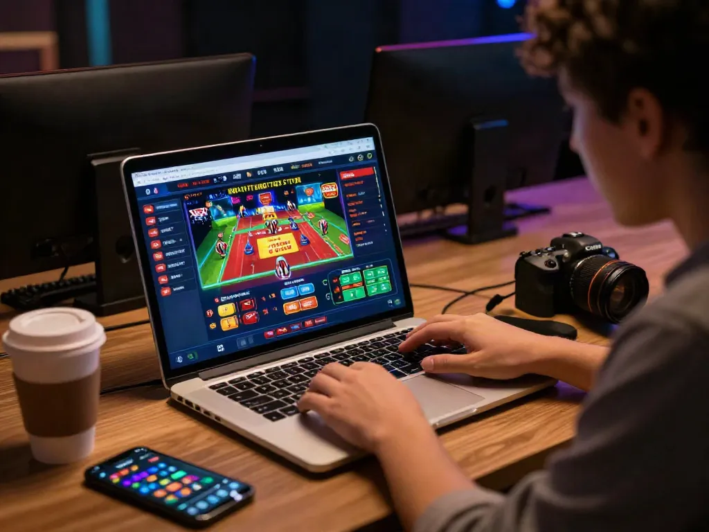 Engaging online gaming experience at https://gem88.bz/ with vibrant graphics and focused player.
